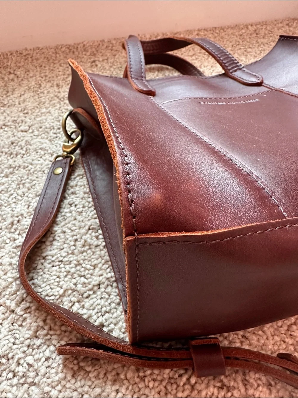 Portland Leather Lola Crossbody Tote in Cognac